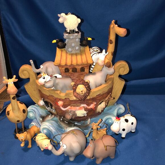 Noah's Ark Ornament Tree 9 Animal Ornaments Member's Mark 24" - Picture 11 of 11